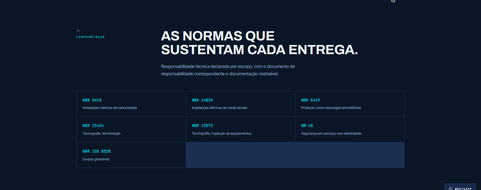 Seção de conformidade com as normas citadas