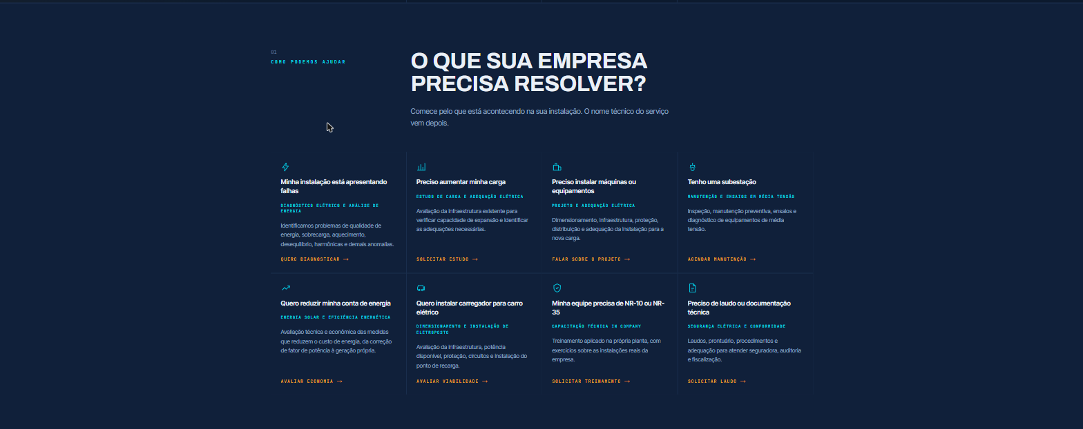 Seção de entrada por sintoma